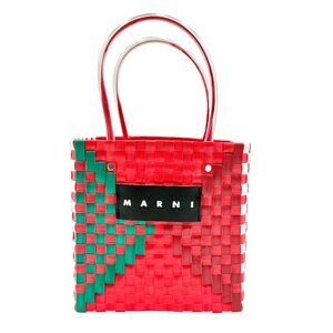 Authentic MARNI MARKET Shopper Tote Bag Red